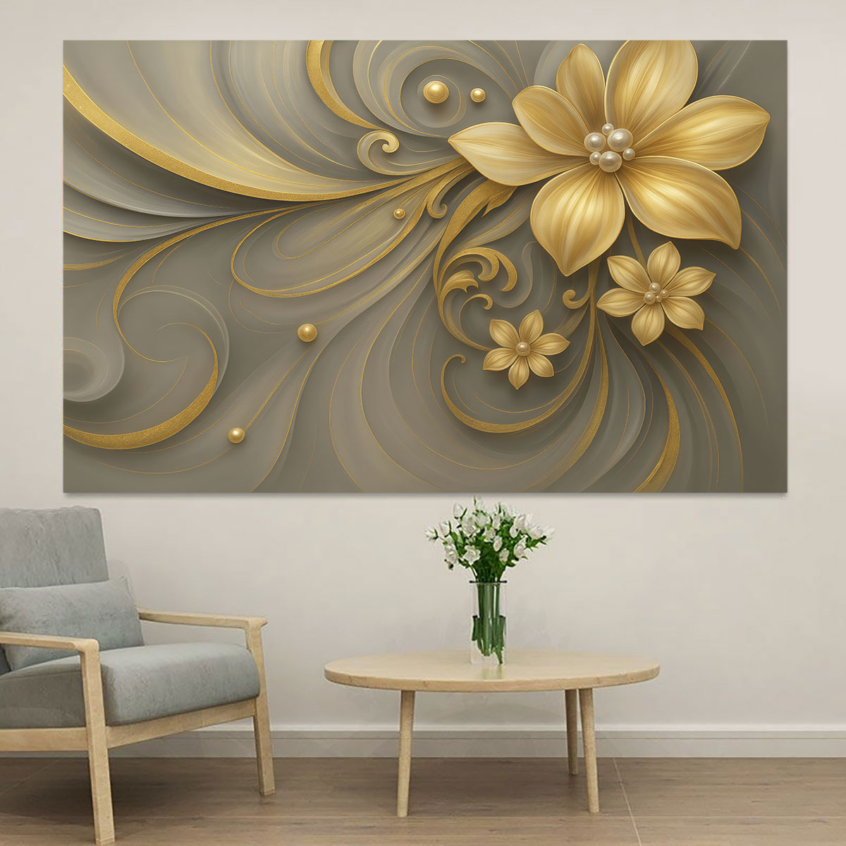 1pc Light Luxury Gold Flower P - Luxury Lifestyle Furniture ulasan dan harga