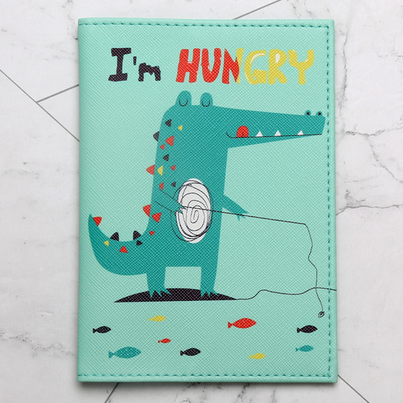 Cartoon dinosaur printed Passp - Leather Passport Cover ulasan dan harga