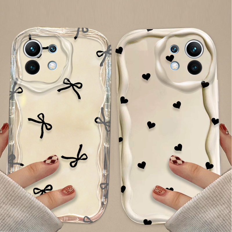 Black Bowknot love Heart Case  - Xiaomi Poco X6 ulasan dan harga
