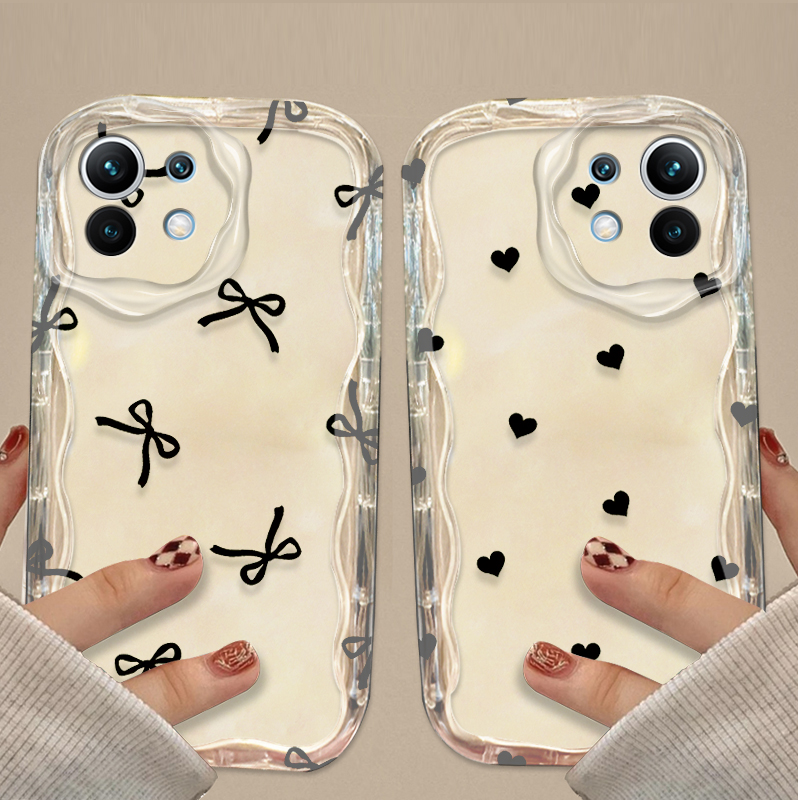Black Bowknot love Heart Case  - Xiaomi Poco X6 ulasan dan harga